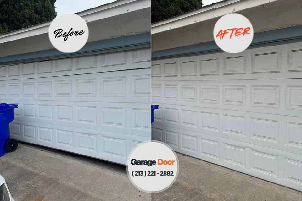Before and after: garage door repair Brewster Hill, NY